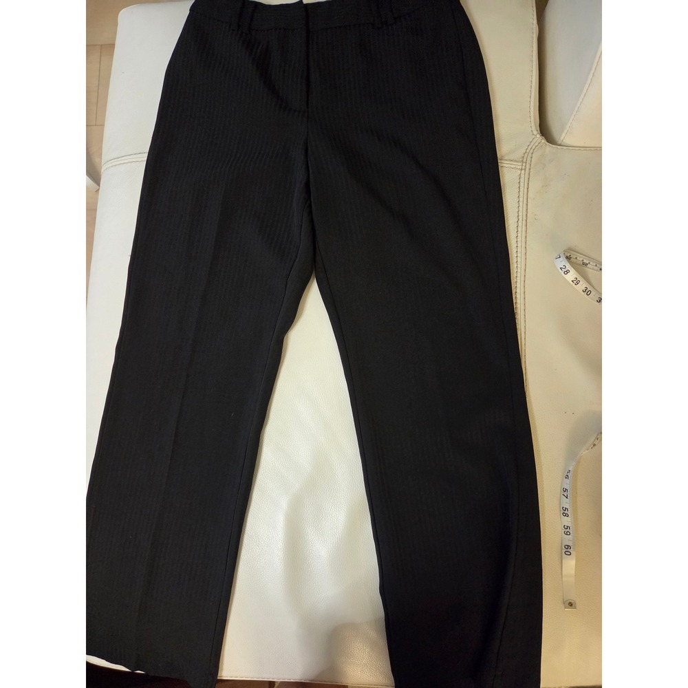 Black Herringbone Straight Leg Dress Pants Trousers 74397517 Size 10